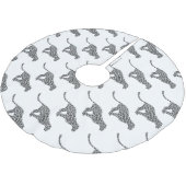 Leopard Gray en Light Grey Silhouette Kerstboom Rok (Gekanteld)