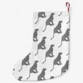 Leopard Gray en Light Grey Silhouette Kleine Kerstsok (Achterkant)