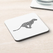 Leopard Gray en Light Grey Silhouette Onderzetter (Linkerzijde)