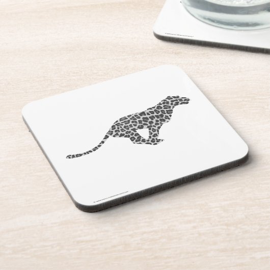 Leopard Gray en Light Grey Silhouette Onderzetter (Linkerzijde)