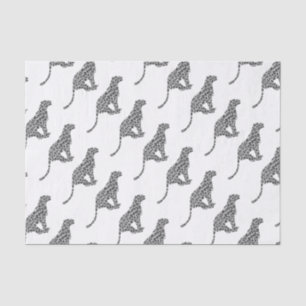 Leopard Gray en Light Grey Silhouette Tissuepapier