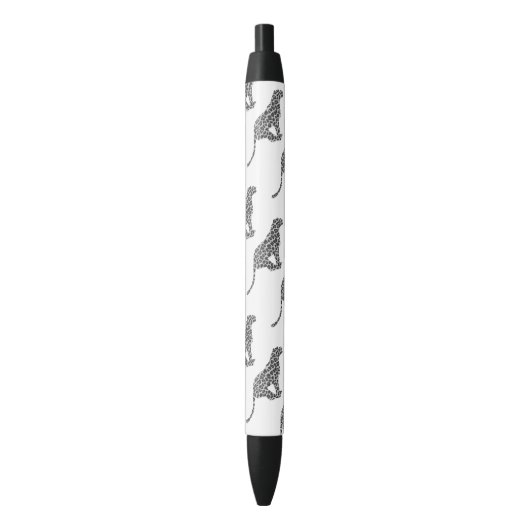 Leopard Gray en Light Grey Silhouette Zwarte Inkt Pen (Voorkant Verticaal)