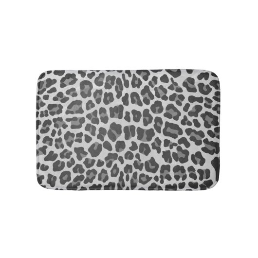 Leopard Grey en Light Grey Print Badmat (Voorkant)