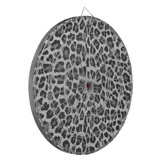 Leopard Grey en Light Grey Print Dartbord (Voorkant Links)