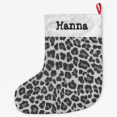 Leopard Grey en Light Grey Print Grote Kerstsok (Achterkant)