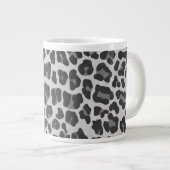 Leopard Grey en Light Grey Print Grote Koffiekop (Voorkant rechts)