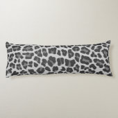 Leopard Grey en Light Grey Print Lichaamskussen (Achterkant)
