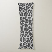 Leopard Grey en Light Grey Print Lichaamskussen (Voorkant Verticaal)