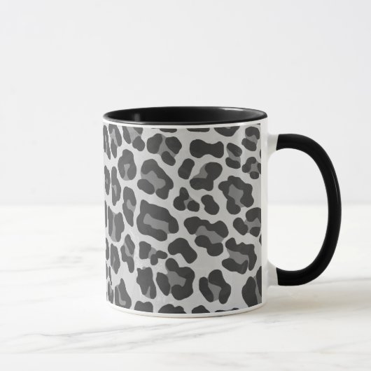 Leopard Grey en Light Grey Print Mok (Rechts)