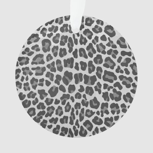 Leopard Grey en Light Grey Print Ornament (voorkant)