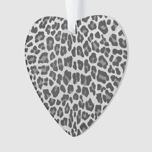 Leopard Grey en Light Grey Print Ornament (voorkant)