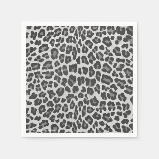 Leopard Grey en Light Grey Print Servetten (Voorkant)