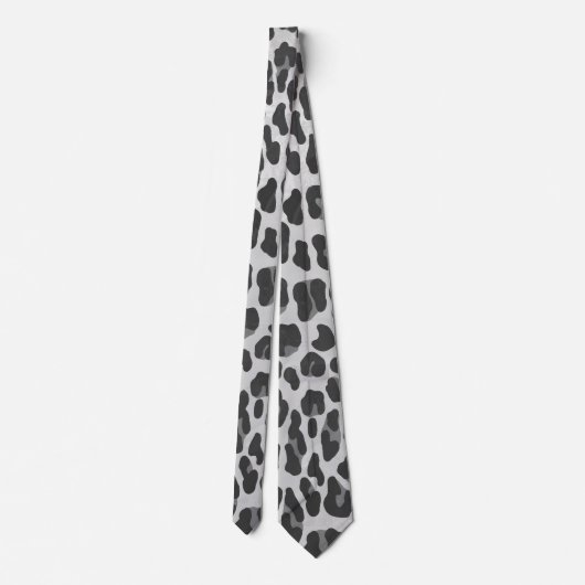Leopard Grey en Light Grey Print Stropdas (Achterkant)