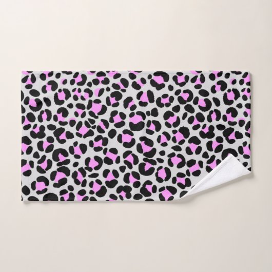 Leopard Grey Pink Black Bad Handdoek (Handdoek)