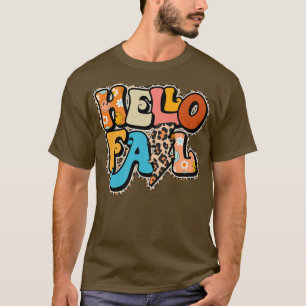 Leopard Hallo Herfst Fun Pumpkin Patch Herfst Love T-shirt