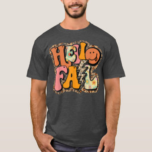 Leopard Hallo Herfst herfst laat zijn Herfst met e T-shirt