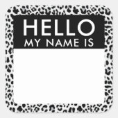 Leopard Hallo mijn naam is Sticker (Voorkant)