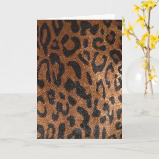 Leopard Happy Birthday Kaart (Gele Bloem)