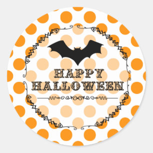 Leopard Happy Halloween Bat Ronde Sticker