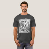 Leopard Head Modern Elegant Charcoal Heather T-shirt (Voorkant volledig)
