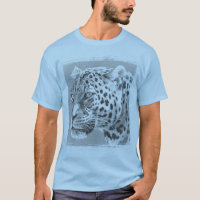 Leopard Head Moderne Sjabloon Mannen Light Blue