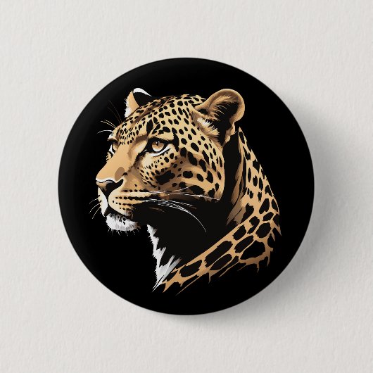 Leopard Head Ronde Button 5,7 Cm (Voorkant)
