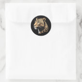 Leopard Head Ronde Sticker (Tas)