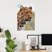 Leopard Head Shot Poster (Thuiskantoor)