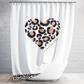 Leopard Heart Cheetah Pattern Name Heart Douchegordijn