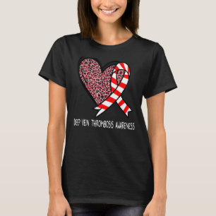 Leopard Heart Deep Vee Trombose Bewustheid Rood & T-shirt