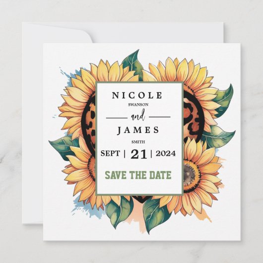 Leopard Heart Floral Save The Date (Voorkant)
