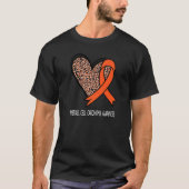 Leopard Heart Merkel Cell Carcinoma Awareness Oran T-shirt (Voorkant)