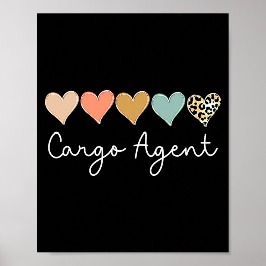 Leopard Hearts Matching Valentines Day For Cargo  Poster (Voorkant)