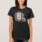 Leopard Helmet 6th Birthday American Football 6 Ye T-shirt (Voorkant)