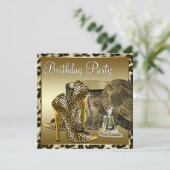 Leopard High Heel Schoenen Zwart Goud Vrouwen Verj Kaart (Staand voorkant)