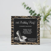Leopard High Heel Shoe Vrouwen Verjaardag Kaart (Staand voorkant)
