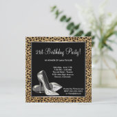 Leopard High Heels Vrouwen 21e Verjaardag Kaart (Staand voorkant)