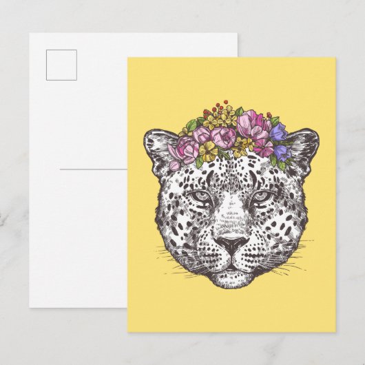 Leopard Hippie Chic Briefkaart (Voorkant / Achterkant)