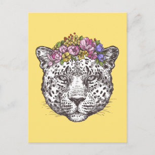 Leopard Hippie Chic Briefkaart