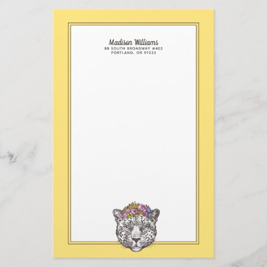 Leopard Hippie Chic | Jouw namen toevoegen Briefpapier (Voorkant)