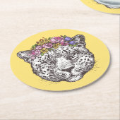 Leopard Hippie Chic Ronde Kartonnen Onderzetter (Gebogen)