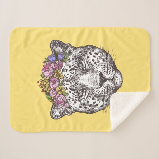 Leopard Hippie Chic Sherpa Deken (Voorkant (horizontaal))