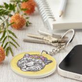 Leopard Hippie Chic Sleutelhanger (Voorkant Rechts)