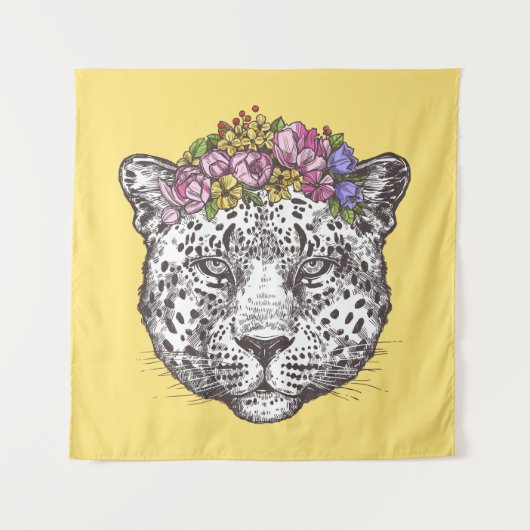 Leopard Hippie Chic Wandkleed (Voorkant)
