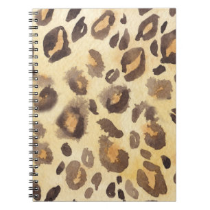 Leopard huidimitatie, waterverf abstract. notitieboek