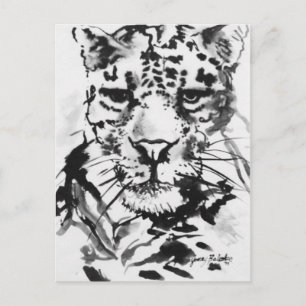 Leopard InkWash Briefkaart