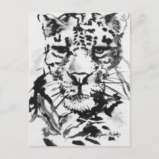 Leopard InkWash Briefkaart