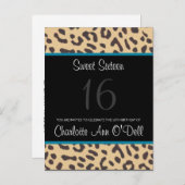 léopard ; invitation d'anniversaire (Devant / Derrière)