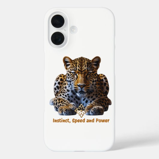 Leopard iPhone 16 Case – Instinct, Speed and Power (Achterkant)