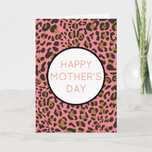 Leopard Jaguar Animal Print Moederdag Holiday Kaart
